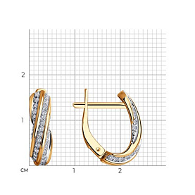 Серьги Diamant - Золото 585, Фианит (арт. 51-120-02019-1)