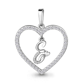 Подвеска Аквамарин - Серебро 925, Фианит (арт. 24687А.5)