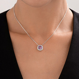 Колье SOKOLOV - Серебро 925, Аметист, Фианит (арт. 92070108)