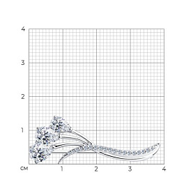 Брошь SOKOLOV - Серебро 925, Фианит (арт. 94040025)
