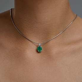 Подвеска SOKOLOV - Серебро 925, Агат, Фианит (арт. 92030864)