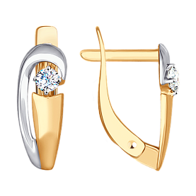 Серьги SOKOLOV - Золото 375, Фианит (арт. 027296-4)