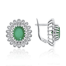 Серьги KRASNOE - Серебро 925, Агат, Фианит (арт. 2340390251-60)