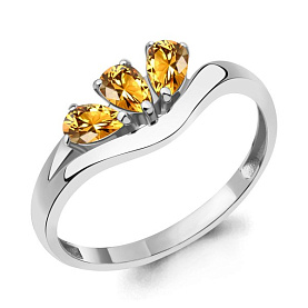 Кольцо Аквамарин - Серебро 925, Цитрин (арт. 6977006.5)