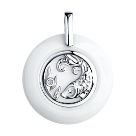 Подвеска Diamant - Серебро 925, Керамика, Фианит (арт. 94-130-00581-1)