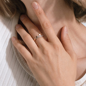 Кольцо ЮФ Династия - Золото 585, Фианит (арт. 023361-1102)