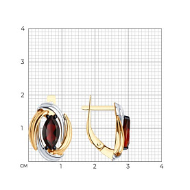 Серьги Diamant - Золото 585, Гранат (арт. 51-320-02475-2)