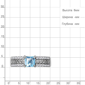 Кольцо Аквамарин - Серебро 925, Топаз, Фианит (арт. 65009102А.5)