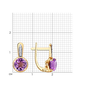 Серьги SOKOLOV - Серебро 925, Аметист, Фианит (арт. 92023158)