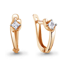 Серьги Аквамарин - Серебро 925, Фианит (арт. 400812.6)