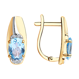 Серьги SOKOLOV - Золото 375, Топаз, Фианит (арт. 37726003)