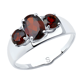 Кольцо Diamant - Серебро 925, Гранат (арт. 94-310-00556-2)