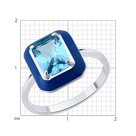 Кольцо SOKOLOV - Серебро 925, Фианит, Эмаль (арт. 94014599)