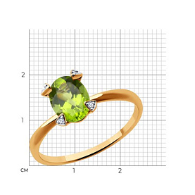 Кольцо Diamant - Золото 585, Фианит, Хризолит (арт. 51-310-01968-3)