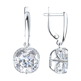 Серьги SOKOLOV - Серебро 925, Горный хрусталь, Фианит (арт. 92020368)