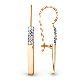Серьги ЮФ Династия - Золото 585, Фианит (арт. 015652-1102)