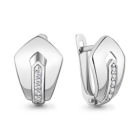 Серьги Аквамарин - Серебро 925, Фианит (арт. 401043А.5)