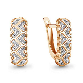 Серьги Аквамарин - Серебро 925, Фианит (арт. 400856А.6)