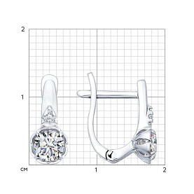 Серьги SOKOLOV - Серебро 925, Фианит (арт. 94021840)