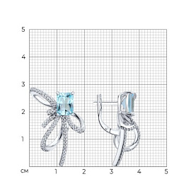 Серьги SOKOLOV - Серебро 925, Топаз, Фианит (арт. 92023302)