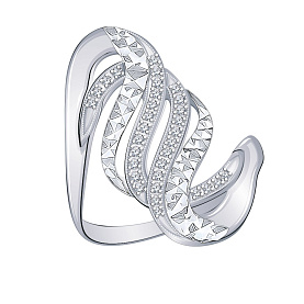 Кольцо Атолл - Серебро 925, Фианит (арт. 10520а-925)