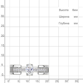 Кольцо Аквамарин - Серебро 925, Фианит (арт. 600953А.5)