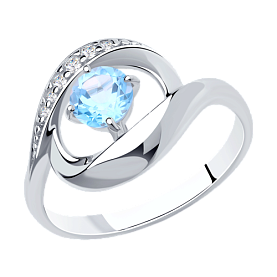 Кольцо Diamant - Серебро 925, Топаз, Фианит (арт. 94-310-00695-1)