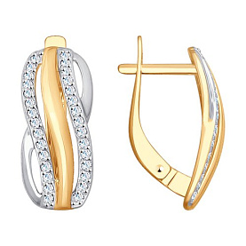 Серьги SOKOLOV - Золото 585, Фианит (арт. 028058)