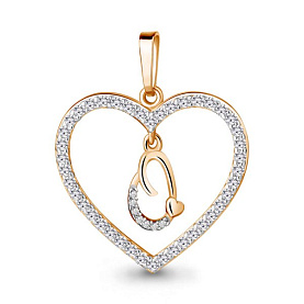 Подвеска Аквамарин - Серебро 925, Фианит (арт. 24695А.6)