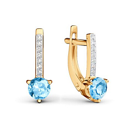 Серьги SOKOLOV - Золото 585, Топаз, Фианит (арт. 727533)