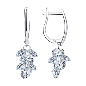 Серьги SOKOLOV - Серебро 925, Фианит (арт. 94023998)