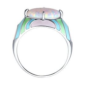 Кольцо SOKOLOV - Серебро 925, Синтетический опал , Эмаль (арт. 83010037)