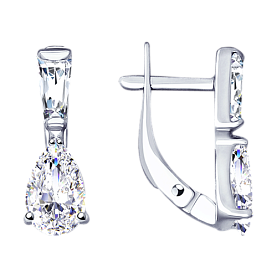 Серьги SOKOLOV - Серебро 925, Фианит (арт. 94023087)