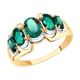 Кольцо SOKOLOV - Золото 375, Синтетический изумруд (арт. 37715827)