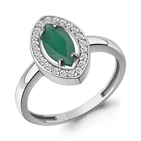 Кольцо Аквамарин - Серебро 925, Агат, Фианит (арт. 65018309А.5)