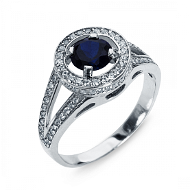 Кольцо Platinum Lab. - Платина 950, Сапфир (арт. ПК-034С-01)