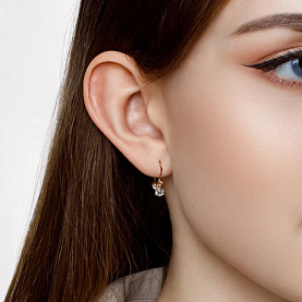 Серьги SOKOLOV - Золото 585, Фианит (арт. 026836)