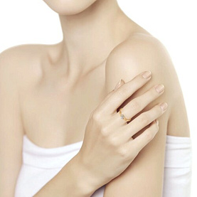 Кольцо SOKOLOV - Золото 585, Фианит (арт. 017216)