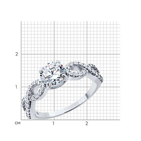 Кольцо SOKOLOV - Серебро 925, Фианит (арт. 94013777)