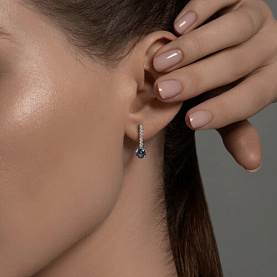 Серьги SOKOLOV - Серебро 925, Синтетический ситалл , Фианит (арт. 92023032)