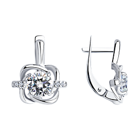 Серьги SOKOLOV - Серебро 925, Фианит (арт. 94023004)