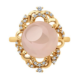 Кольцо SOKOLOV - Серебро 925, Кварц, Фианит (арт. 83010168)