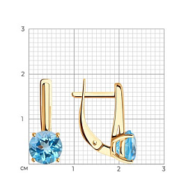 Серьги SOKOLOV - Золото 585, Топаз (арт. 728851)