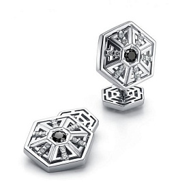 Запонки Platinum Lab. - Платина 950 (арт. ПЗ-312Ч-01)