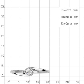 Кольцо Аквамарин - Серебро 925, Фианит (арт. 600620.5)
