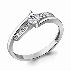 Кольцо Аквамарин - Серебро 925, Фианит (арт. 68909А.5)