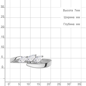 Кольцо Аквамарин - Серебро 925, Фианит (арт. 600572.5)