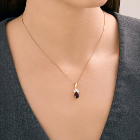 Подвеска SOKOLOV - Серебро 925, Гранат, Фианит (арт. 92030832)