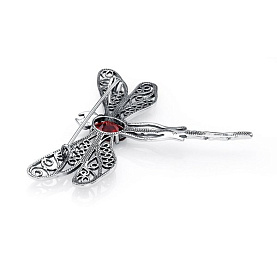 Брошь Красная пресня - Серебро 925, Фианит (арт. 13816650-18)