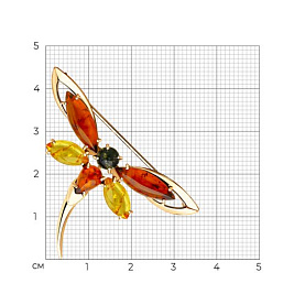 Брошь Diamant - Серебро 925, Янтарь пресс. (арт. 93-340-00468-1)